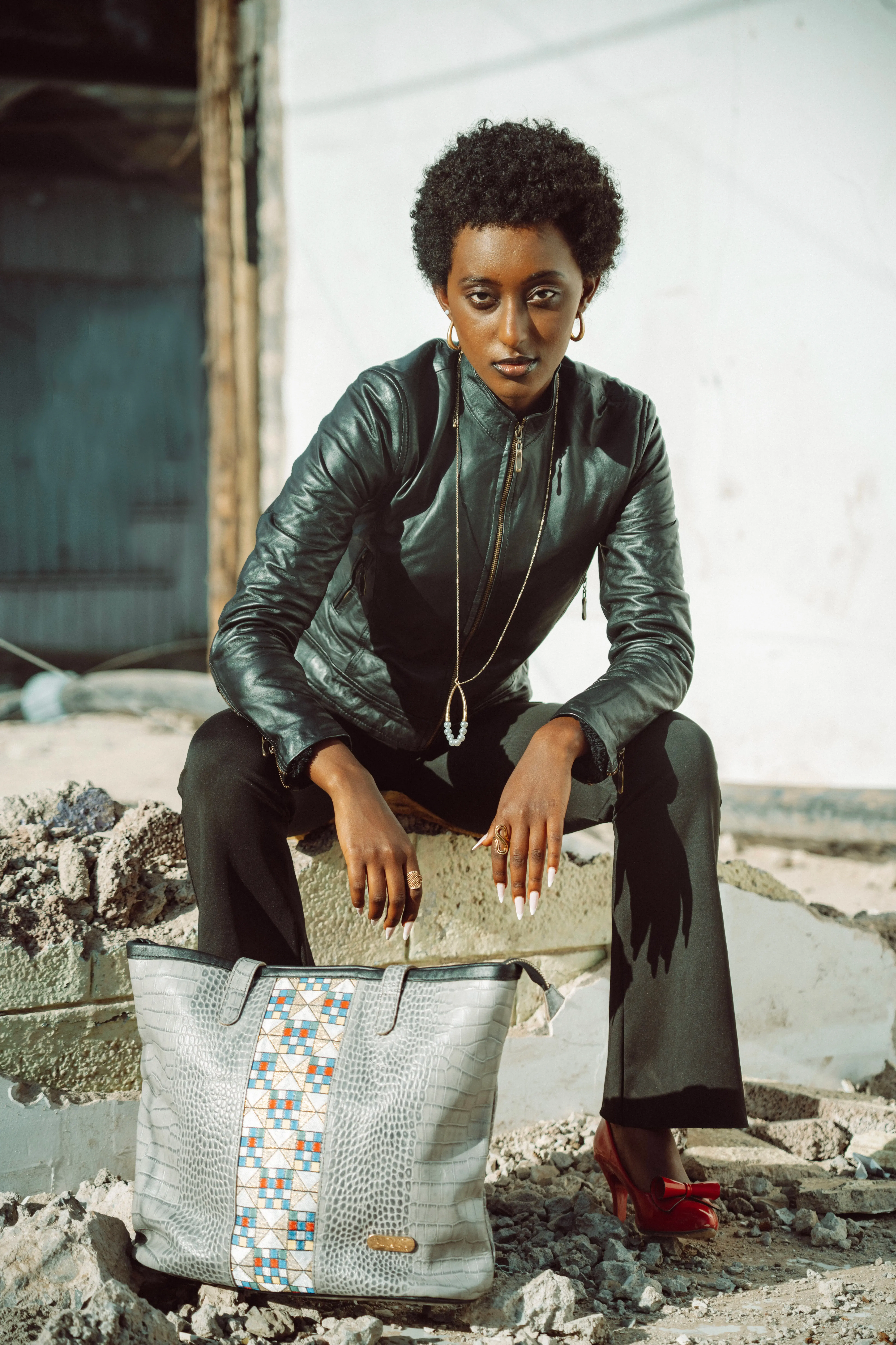 Artisan hand-stitching premium Ethiopian leather